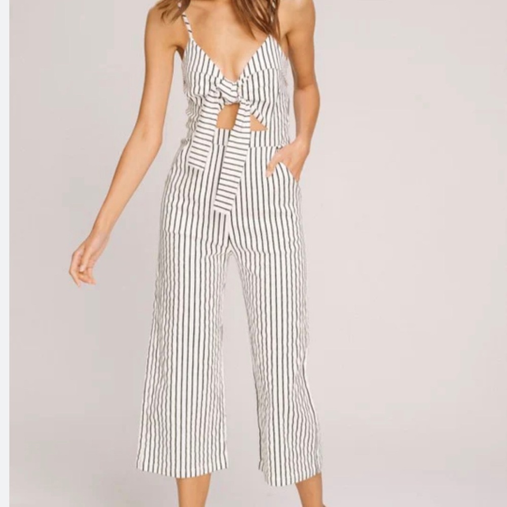 Main Strip Montego Bay Striped Jumpsuit Size Large